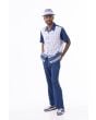 Montique Men's 2 Piece Short Sleeve Walking Suit - Diamond Stripes