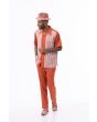 Montique Men's 2 Piece Short Sleeve Walking Suit - Triple Stripes