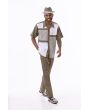 Montique Men's 2 Piece Short Sleeve Walking Suit - Houndstooth