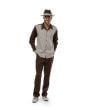 Montique Men's 2 Piece Long Sleeve Walking Suit - Textured Plaid