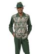 Montique Men's 2 Piece Long Sleeve Walking Suit - Print Design