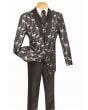 Vinci Men's 3 Pc Fashion Elegance Suit - Flamingo Pattern