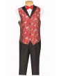 Vinci Men's 3 Pc Fashion Elegance Suit - Flamingo Pattern