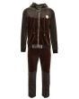 Stacy Adams Men's 2 Piece Velour Walking Suit - Textured Sleeves