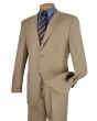 Vinci Men's 2 Piece Wool Feel Executive Outlet Suit - Solid Color