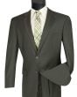 Vinci Men's 2 Piece Wool Feel Executive Suit - Stylish Solid
