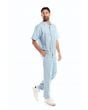 Silversilk Men's 2 Piece Short Sleeve Walking Suit - Textured Design
