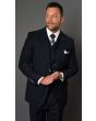 Statement Men's 3 Piece 100% Wool Fashion Outlet Suit - Bold Pinstripe