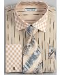 Daniel Ellissa Men's Outlet French Cuff Dress Shirt Set - Two Tone Checker