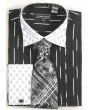 Daniel Ellissa Men's Outlet French Cuff Dress Shirt Set - Two Tone Checker