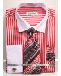 Daniel Ellissa Men's French Cuff Shirt Set - Two Tone Stripe