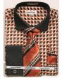 Daniel Ellissa Men's French Cuff Shirt Set - Large Geometric