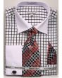 Daniel Ellissa Men's Outlet French Cuff Shirt Set - Two Tone Checker