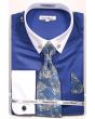 Daniel Ellissa Men's French Cuff Shirt Set - Fashion Collar Bar