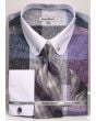 Daniel Ellissa Men's Outlet French Cuff Shirt Set - Tiles w/ Collar Bar