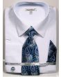 Daniel Ellissa Men's French Cuff Shirt Set - Stylish Mini Pattern