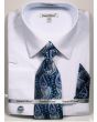 Daniel Ellissa Outlet Men's French Cuff Shirt Set - Stylish Mini Pattern