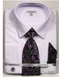 Daniel Ellissa Outlet Men's French Cuff Shirt Set - Stylish Mini Pattern