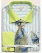 Daniel Ellissa Men's Outlet French Cuff Shirt Set - Colorful Weave Pattern