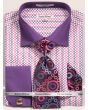 Daniel Ellissa Men's French Cuff Shirt Set - Colorful Weave Pattern