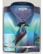 Daniel Ellissa Men's Convertible Cuff Shirt Set - Fashion Multicolor