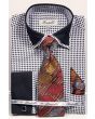 Fratello Men's French Cuff Dress Shirt Set - Double Collar