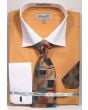 Fratello Men's French Cuff Dress Shirt Set - Textured Two Tone