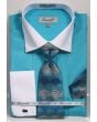 Fratello Men's French Cuff Dress Shirt Set - Textured Two Tone