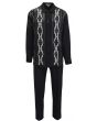 Silversilk Men's 2 Piece Long Sleeve Walking Suit - Chain Pattern