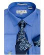 Karl Knox Men's French Cuff Shirt Set - Pinstripe Shirt