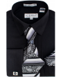 Karl Knox Men's French Cuff Shirt Set - Jacquard Stripes