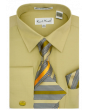 Karl Knox Men's French Cuff Shirt Set - Unique Striped Tie