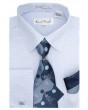 Karl Knox Men's French Cuff Shirt Set - Two Tone Wave