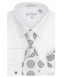 Karl Knox Men's French Cuff Shirt Set - Flower Pattern