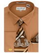 Karl Knox Men's French Cuff Shirt Set - Triple Tone Stripes