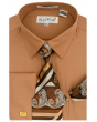 Karl Knox Men's French Cuff Shirt Set - Triple Tone Stripes