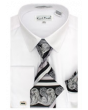 Karl Knox Men's French Cuff Shirt Set - Triple Tone Stripes