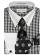 Karl Knox Men's French Cuff Shirt Set - Bullseye Polka Dot