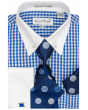 Karl Knox Men's French Cuff Shirt Set - Bullseye Polka Dot