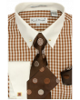 Karl Knox Men's French Cuff Shirt Set - Bullseye Polka Dot