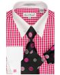 Karl Knox Men's French Cuff Shirt Set - Bullseye Polka Dot