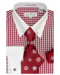 Karl Knox Men's French Cuff Shirt Set - Bullseye Polka Dot