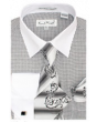 Karl Knox Men's French Cuff Shirt Set - Light Checker