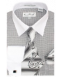 Karl Knox Men's French Cuff Shirt Set - Light Checker