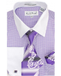 Karl Knox Men's French Cuff Shirt Set - Light Checker