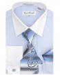 Karl Knox Men's French Cuff Shirt Set - Light Checker