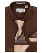 Karl Knox Men's French Cuff Shirt Set - Wide Collar