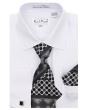 Karl Knox Men's French Cuff Shirt Set - Polka Dot