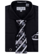 Karl Knox Men's French Cuff Shirt Set - Modern Spread Collar