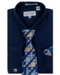 Karl Knox Men's French Cuff Shirt Set - Modern Spread Collar